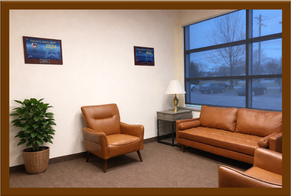 Lounge and locker area at EverythingHR Talent Development Institute testing center with comfortable seating and secure storage for exam candidates